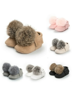 newborn Toddler Infant Baby Girls PU Crib Shoes Ankle Boots Pram Trainers 0-18M
